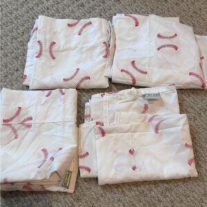 Sweet JoJo Designs Baseball Valances – Set of 4